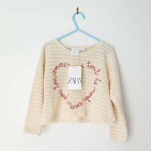 Zara embroidered crochet top